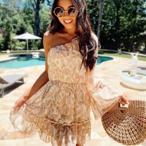 Vacation views one shoulder mini dress